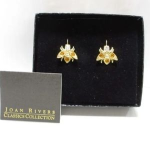 Classic Joan Rivers Gold Tone Honey Bee LeverBack Earrings